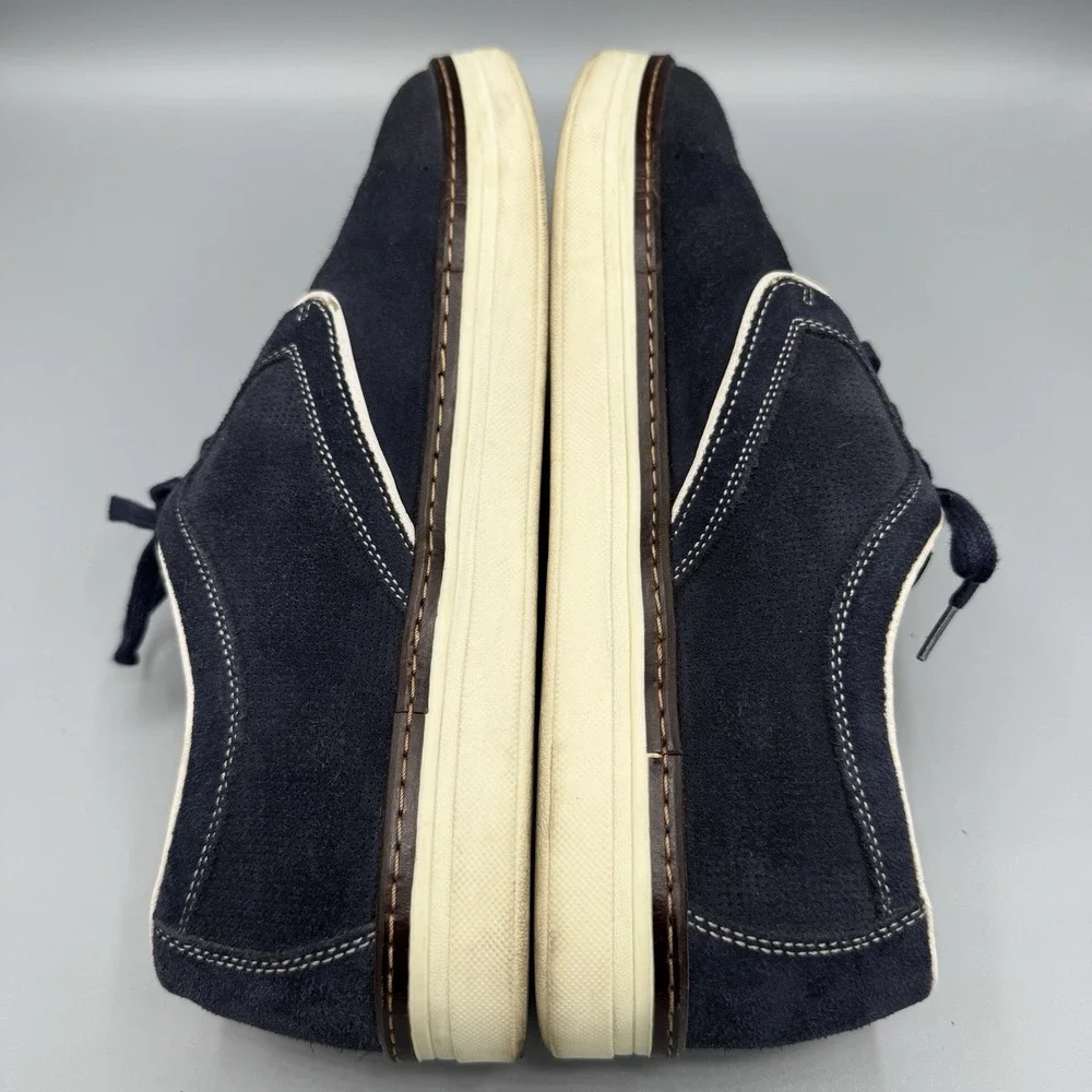 Johnston & Murphy Mens 9.5 Denby Cap Toe Shoes Navy  Suede Preppy